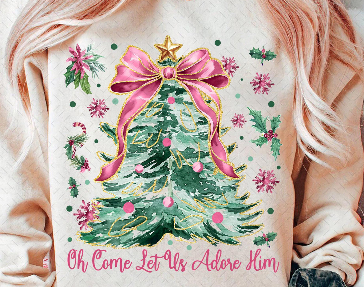 Oh Come Let Us Adore Him Tree Sweater